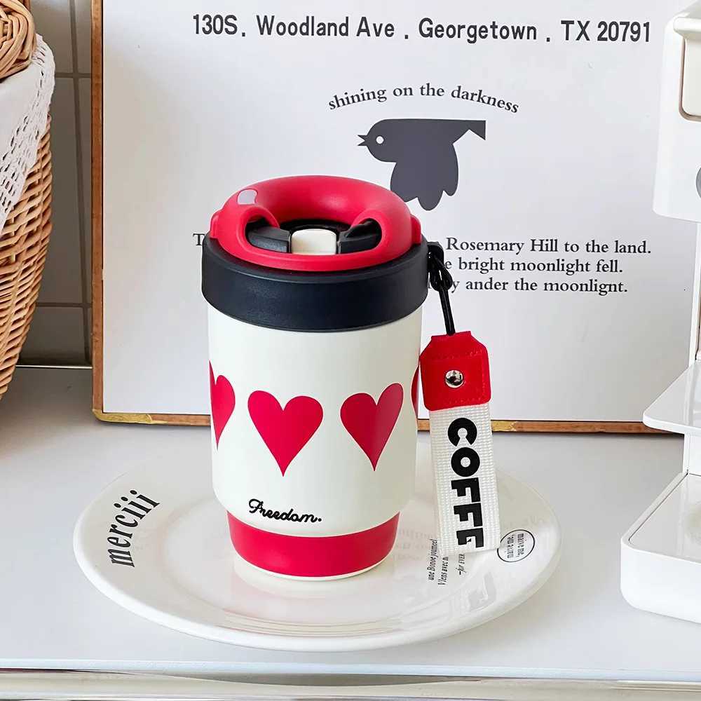 Fashionable cup Twist-off Lid Double-drink Creative Coffee Cup High Appearance Ll New Insated Cup Portable Cute and Simple Water Cup Y251110