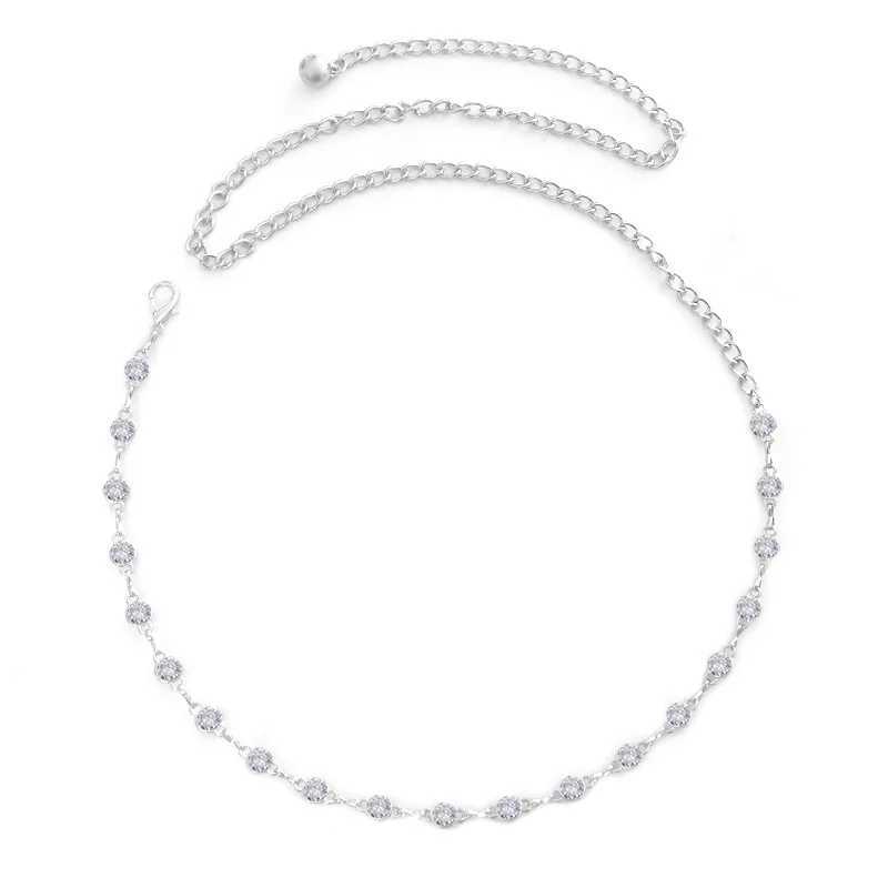 Fashionable single-layer tassel minimalist style Rhinestone waist chain street photography warm body chain jewelry X250410