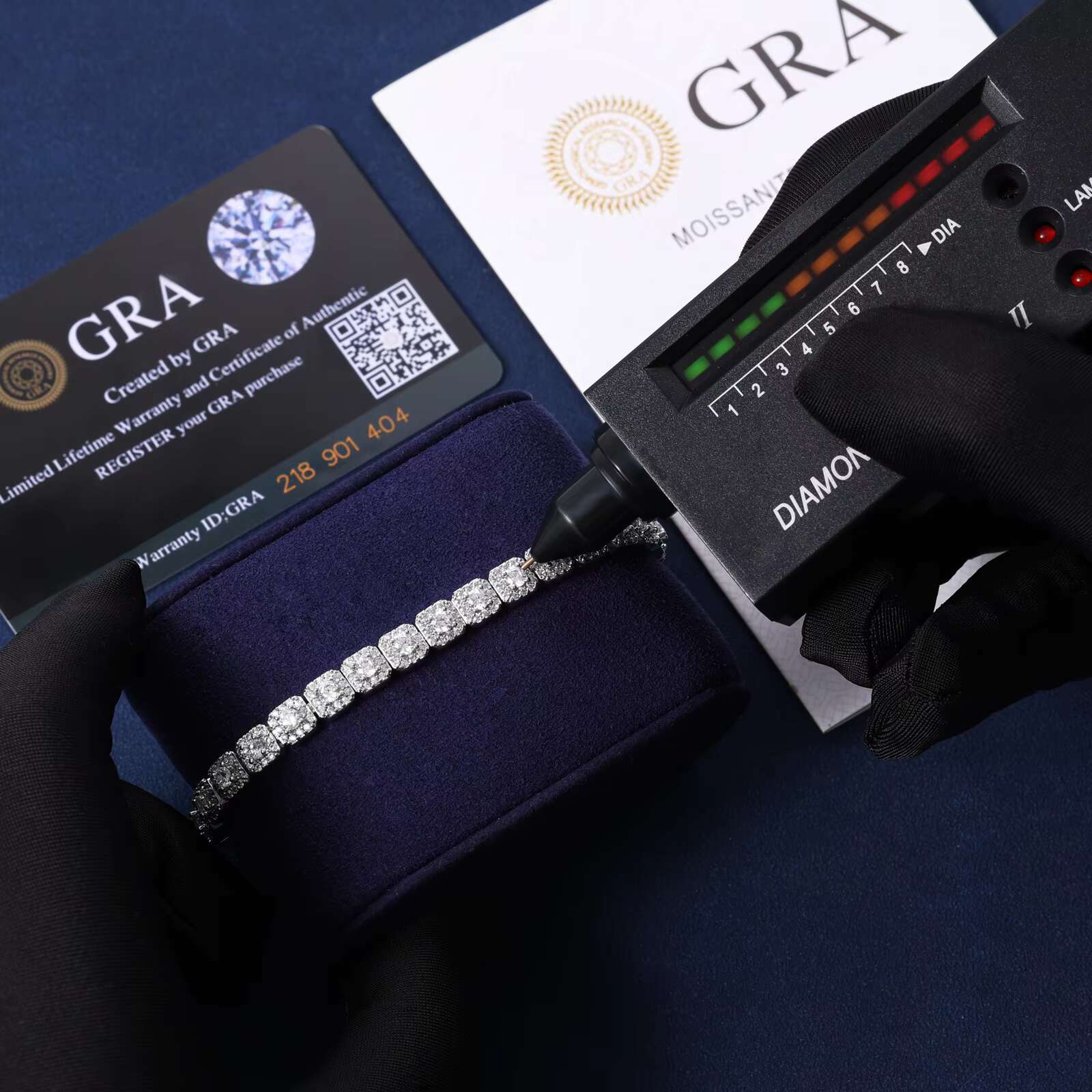 High Quality 6mm Moissanite Tennis Bracelet for Men Exquisite 925 Sterling Silver White Gold Plating Waterproof Perfect Gift
