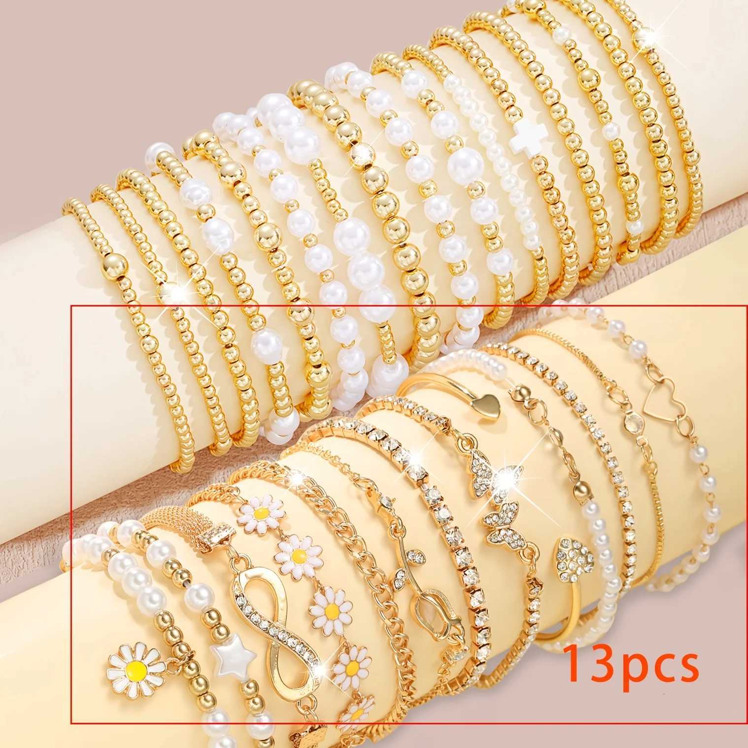 16/13 Bohemian style girl bead bracelet set multi-element bracelet set daily vacation wear graduation season gift givingT251110