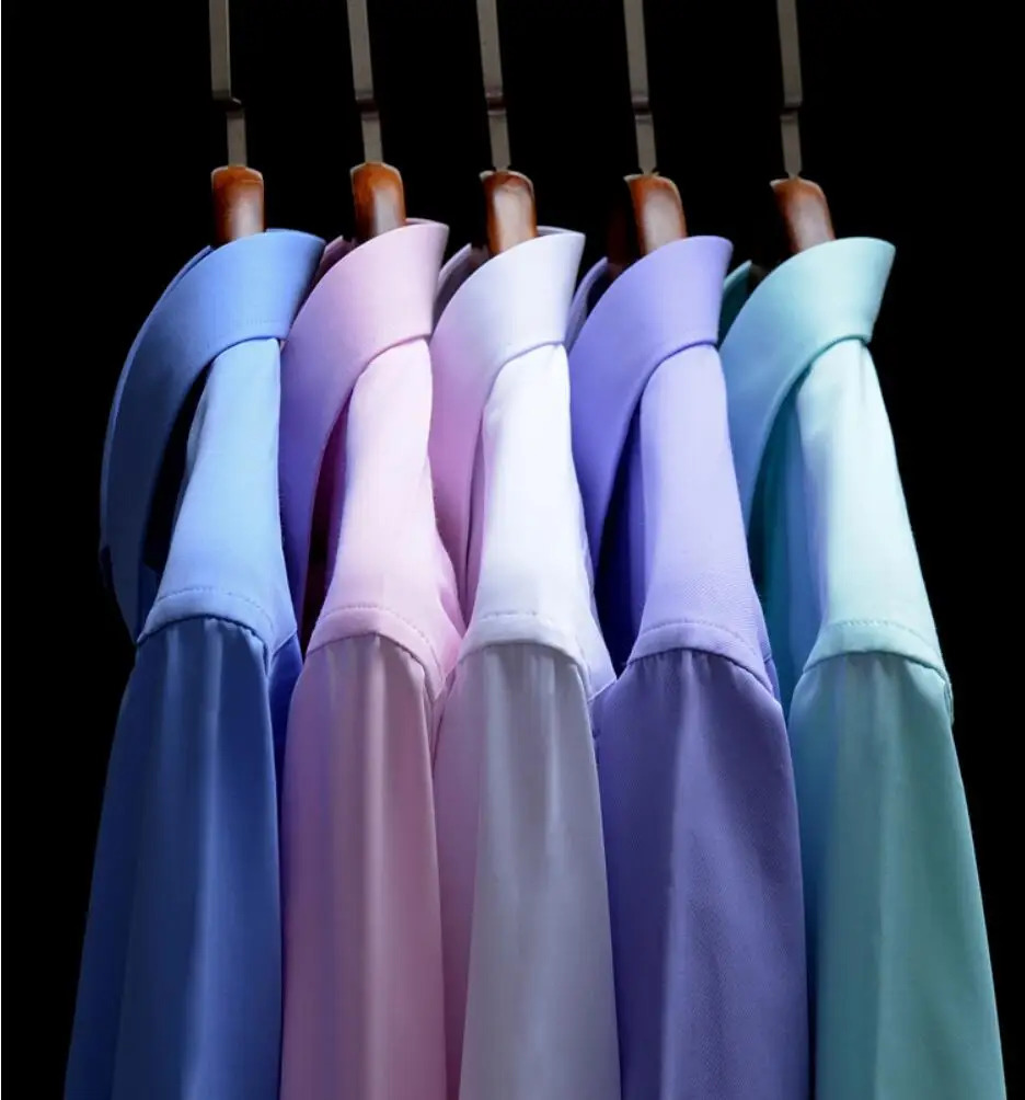 Autumn Spring shirt mens pocket plus size 8XL 9XL 10XL 12XL formal office shirt business cotton shirt blue pink 250410