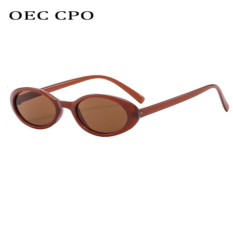 small oval sunglasses for women fashionable retro hiphop cat eye leopard black punk glasses UV400 Oculos 250410
