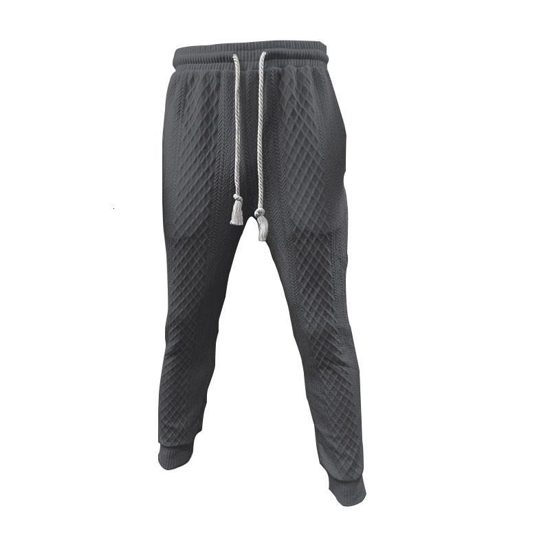 Spring/Summer Mens Casual Pants Flip Collar Jacquard Knitted Top Large Set