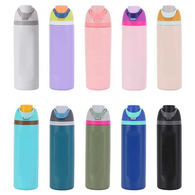 Fashionable cup 16/19/24/32OZ New 304 Stainless Steel Fitness Cup with Handle aron Colored Insated Bottle Large Capacity Straw Fruit Cup Y251110