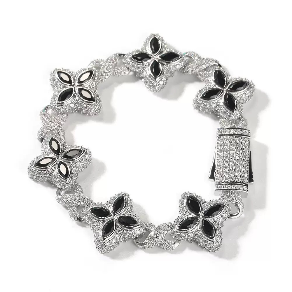 Flower Style Infinity Link Bracelet VVS Moissanite Diamond 925 Sterling Silver Fully Iced Out Bracelet Wholesaler Factory Price