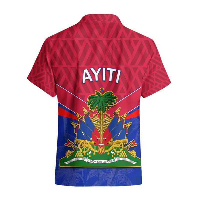 3D printed Hawaiian mens shirt Haiti Independence Anniversary Ayiti flag jacket arm shirt casual and fashionable womens top X250410