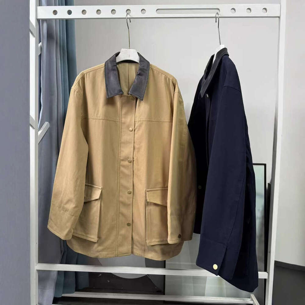 Designer Clothing Korean Spring Barn Workwear, Pocket Washed Cotton Loose Jacket Jacket, Women's Style Wardrobe 1.4K