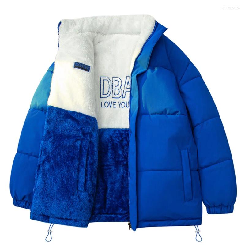 Men's Down Casual Double-sided Loose Padded Jackets High Quality Versatile Lambskin Fleece Coat Winter Thick Warm Outerwear For Male
