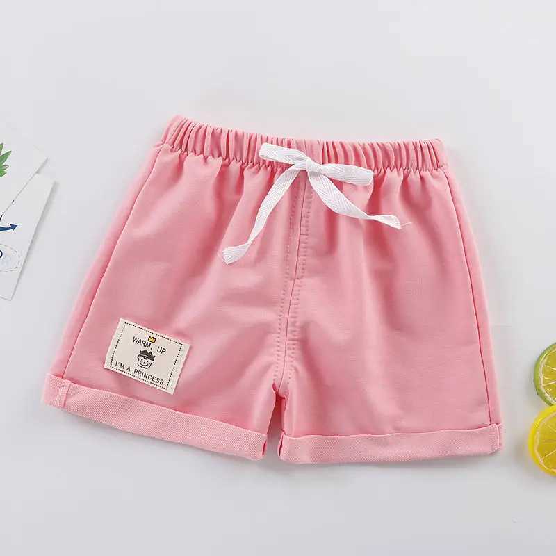 Childrens shorts 2023 summer elastic waist design childrens casual knitted shorts 12M to 5 years clothing childrens shorts Z250410