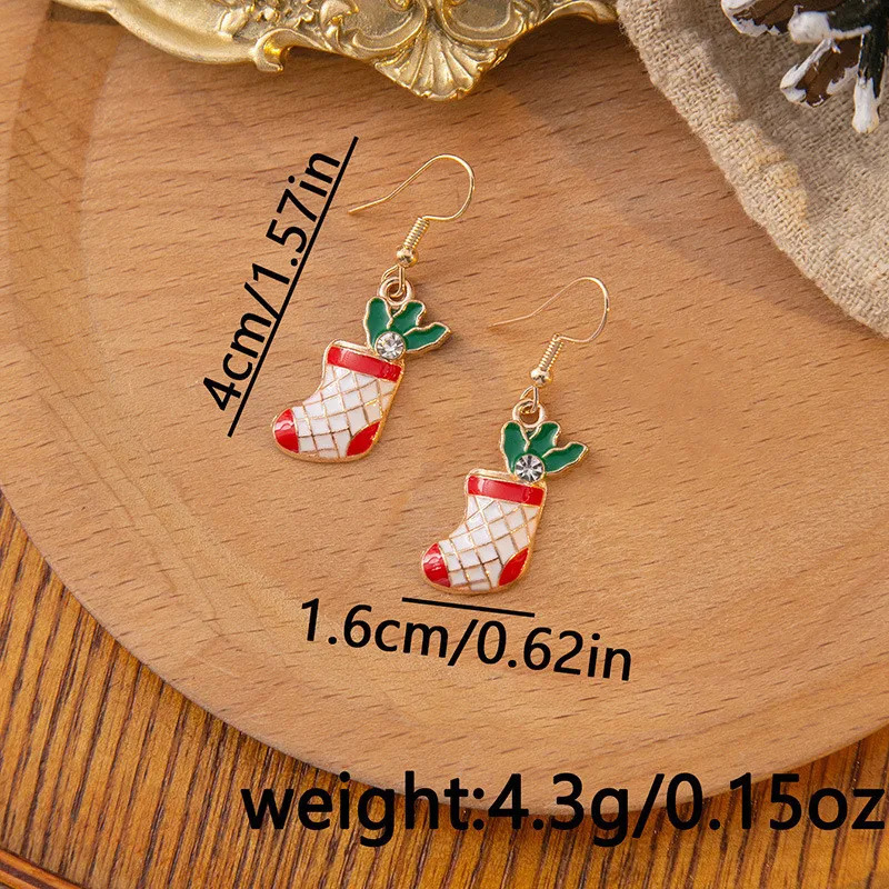 Vintage Metal Christmas Tree Dangle Earrings for Women Fashion Socks Santa Claus Snowflake Drop Earings Year Party Jewelry 251031