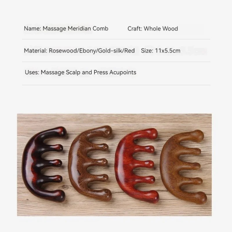 Massage Comb Natural Wood Wide Tooth Hair Comb Multifunctional Head Massage Comb Green Sandalwood Massage Com Head Meridian 251107