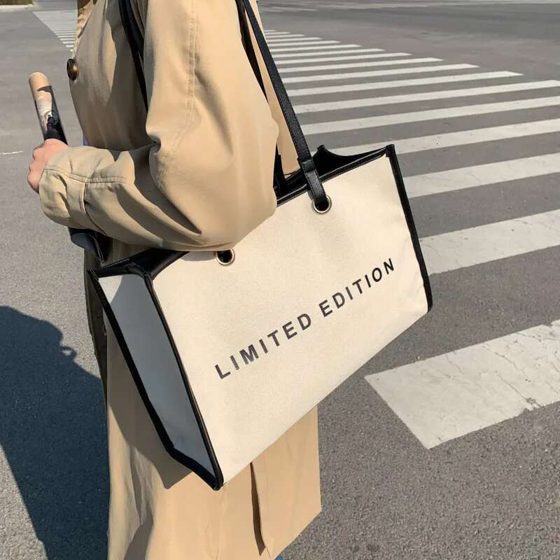 Designer Canvas Tote For Women Top Handle Shopping Bag Brand Handbags Casual Travel Lady Shoulder Bags Large Capacity
