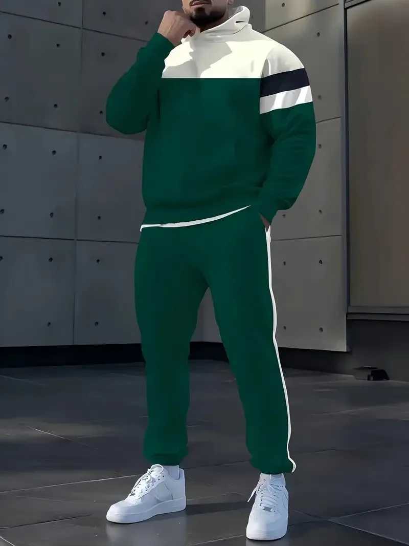 The new mens hoodie set for Spring and Autumn 2025 is comfortable soft casual and fashionable with 3D printing W251110