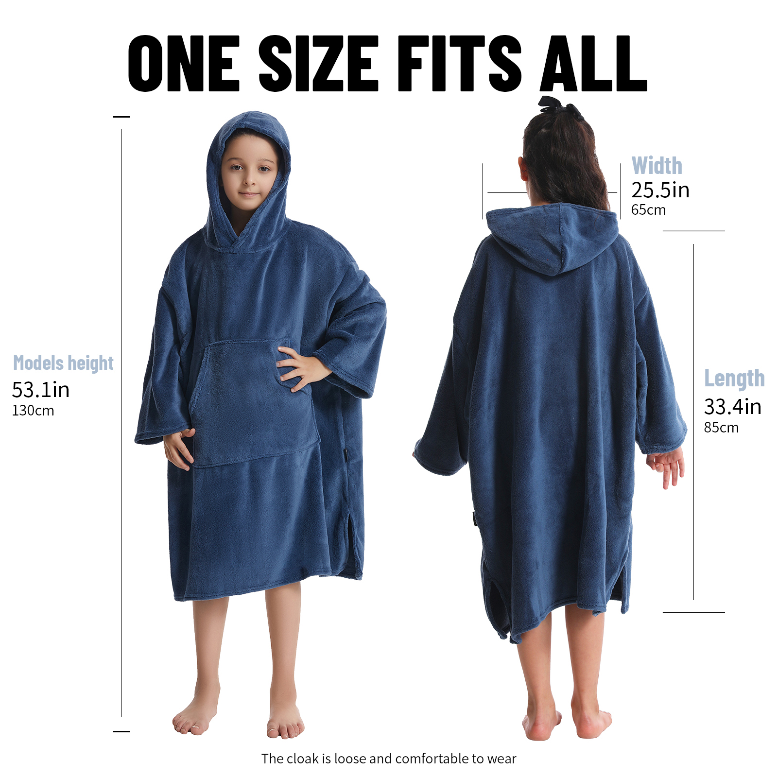 Kids Hooded Swim Towel Poncho Quick-Dry Soft Absorbent, Thick Lightweight Long Sleeve Cover-Up for Beach Pool Surfing Swimming, Kids Swimming Accessor