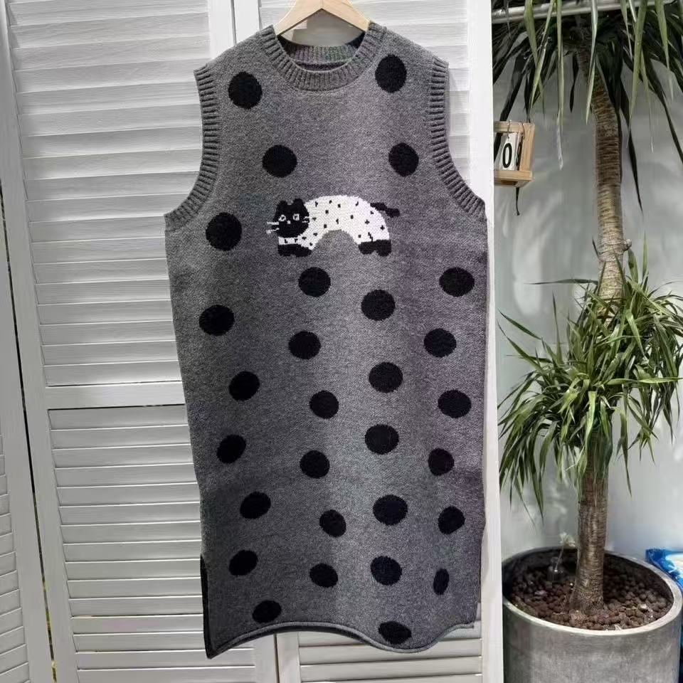 plus size women's new long sleeve high waist printed banquet dress mid-length skirt D02814