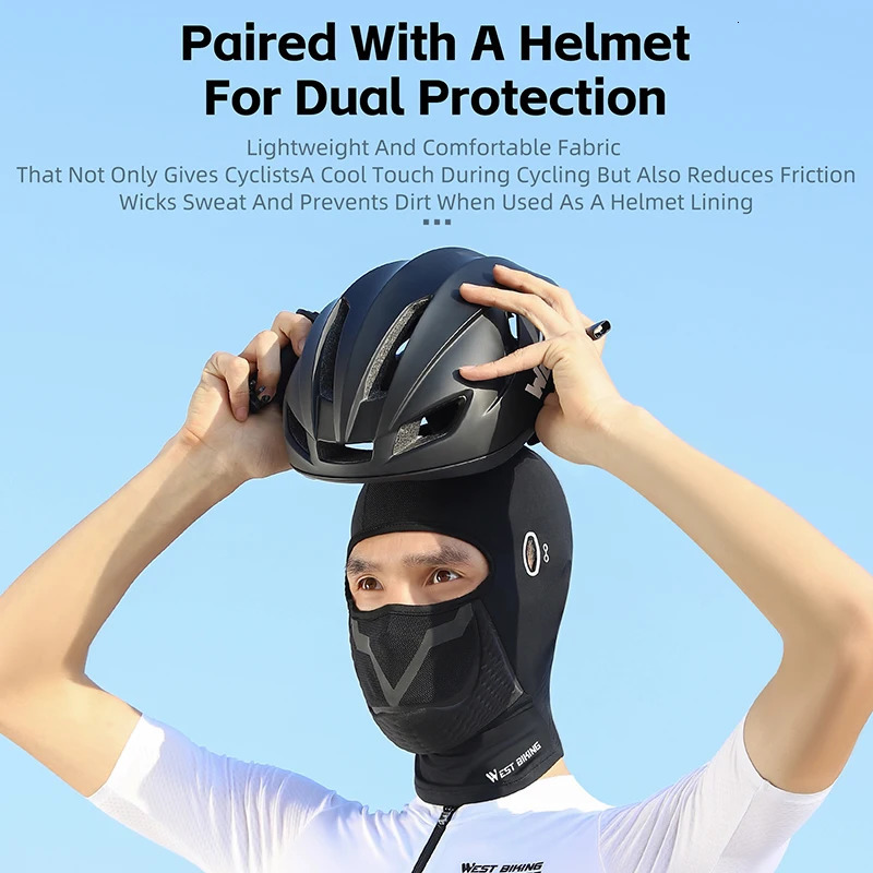 Western style bicycle anti-collision ice silk bicycle mask breathable quick drying mens balaclava hat full face mask running fishing hat 250408