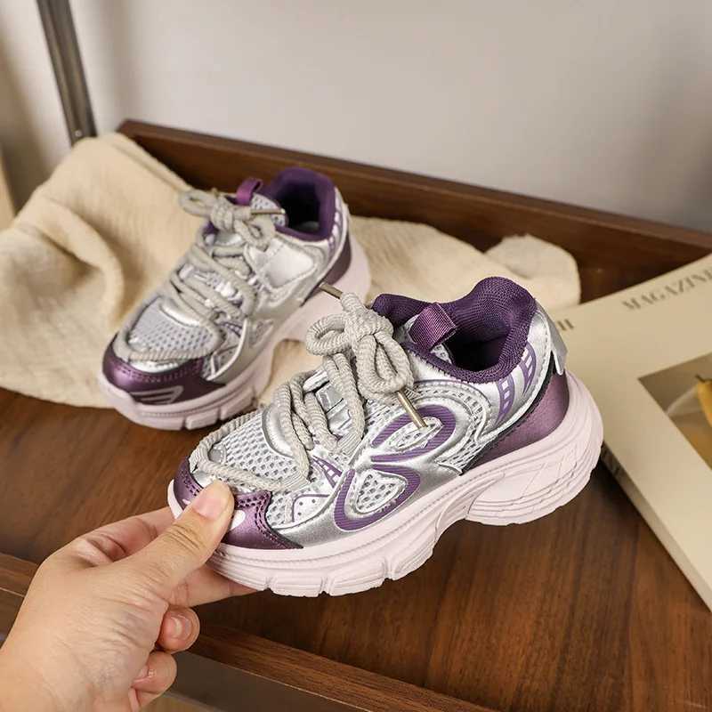 2024 New Childrens Sneakers School Versatile Tennis Shoes for Girls Fashion Chunky Breathable Kids Causal Boys Basketball ShoesT251110