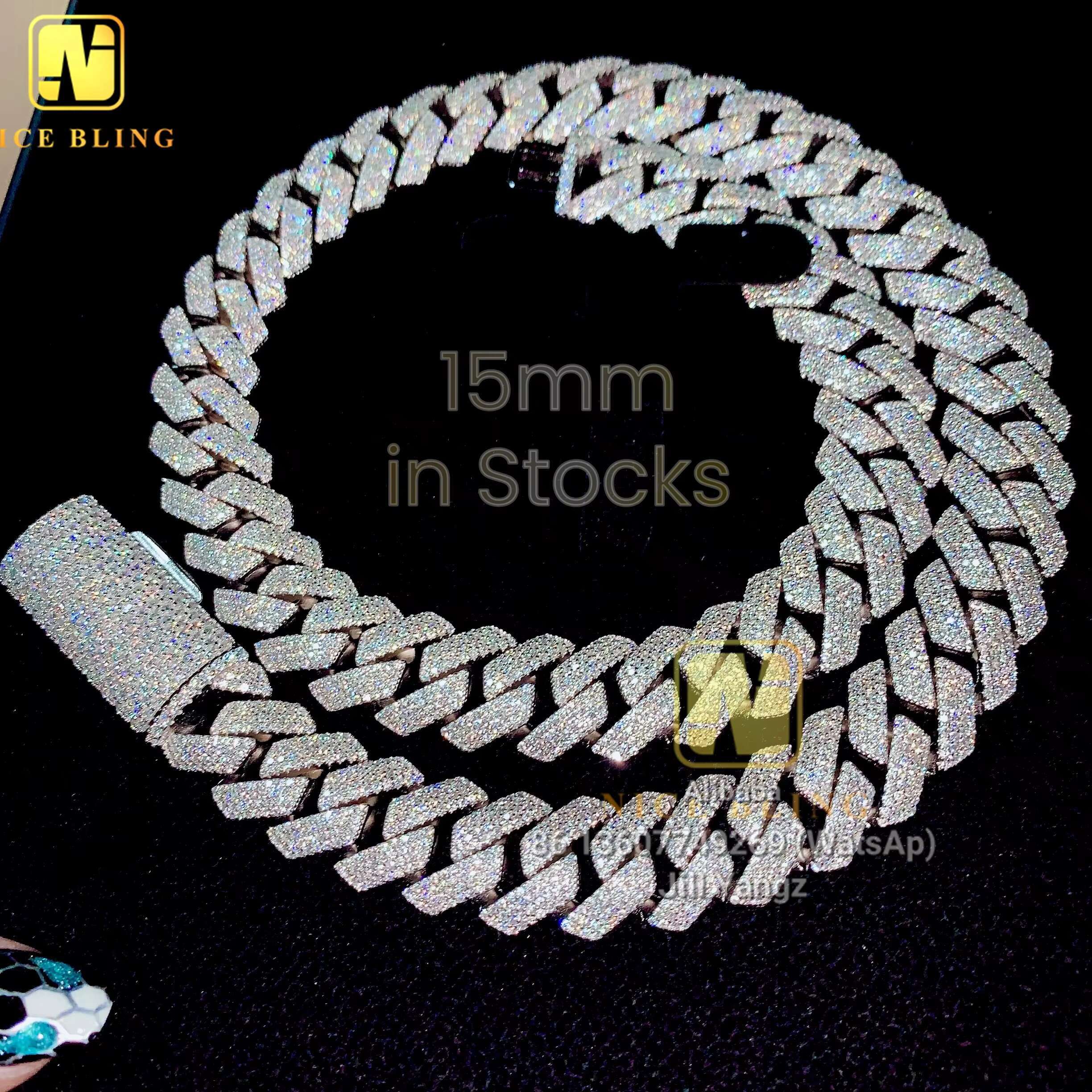 Ready 15mm bracelet, ready hip-hop jewelry, Cuban chain, made of silica