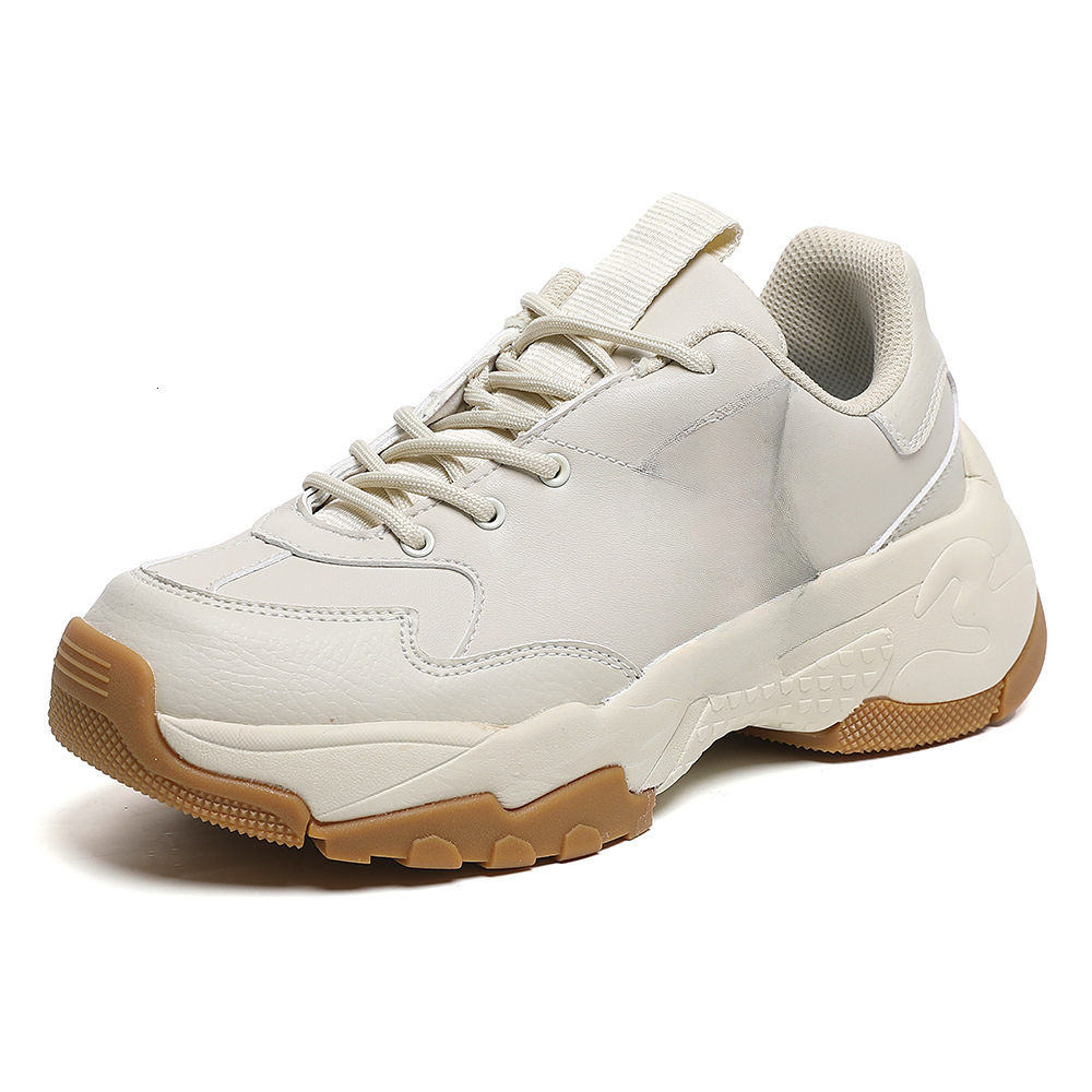 New fashionable high-end leather thick sole height increasing fashionable casual shoes, trendy outdoor sports luxury shoes, fashionable designer shoes