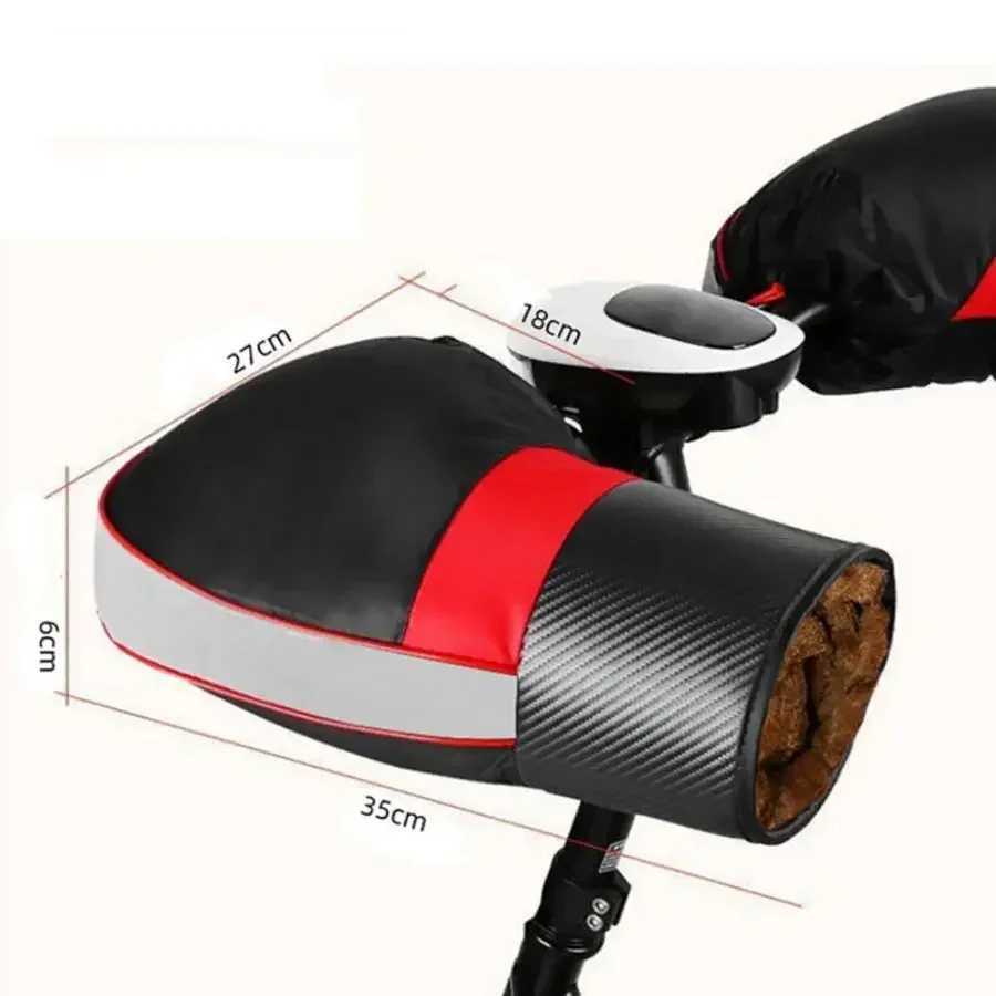 Autumn and Winter Cycling Gloves PU Material Waterproof Electric Vehicle Motorcycle Grips Thickened Cotton Gloves Spot Wholesale S25118