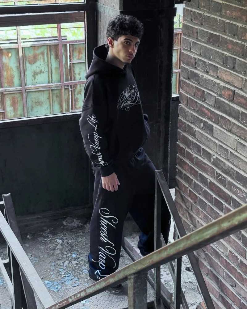 Y2k Men Set Hip Hop Retro Printed American Sportswear Fashion Street Clothing Harajuku Set Winter New Casual Sportswear Women W251110