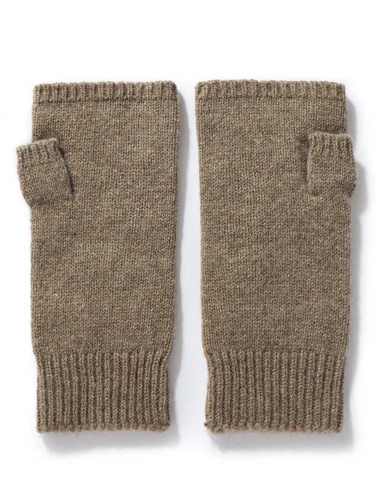 Pure Wool Knit Mittens Autumn Winter Fingerless Gloves Cable Seamless Comfy Warm 100 Wool Thumb Hole Mitts Unisex L251110