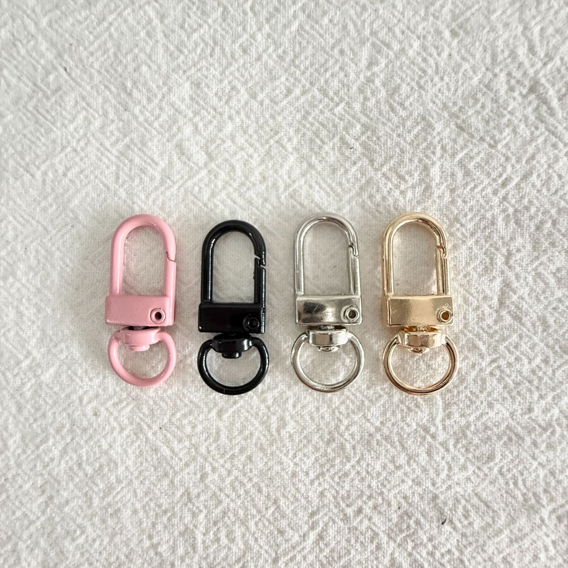 Colorful Metal 3-Part Small Gate Buckle Creative Minimalist DIY Jewelry Accessories Bag Keychain Clasp
