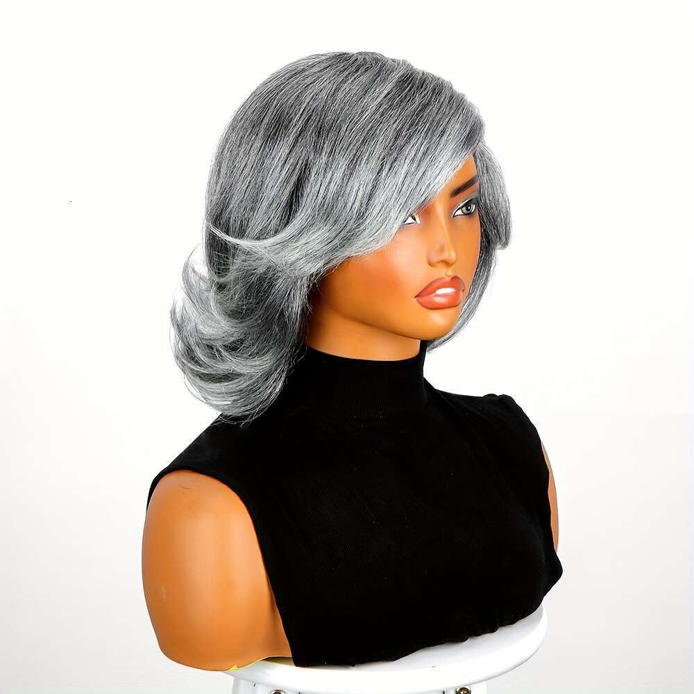 Bob Wigs Brazilian Remy With 180% Density, Natural Body Wave Texture, Non-Lace Rose Net Men Women, Unisex Short Hair Wig For Daily Party Wear,