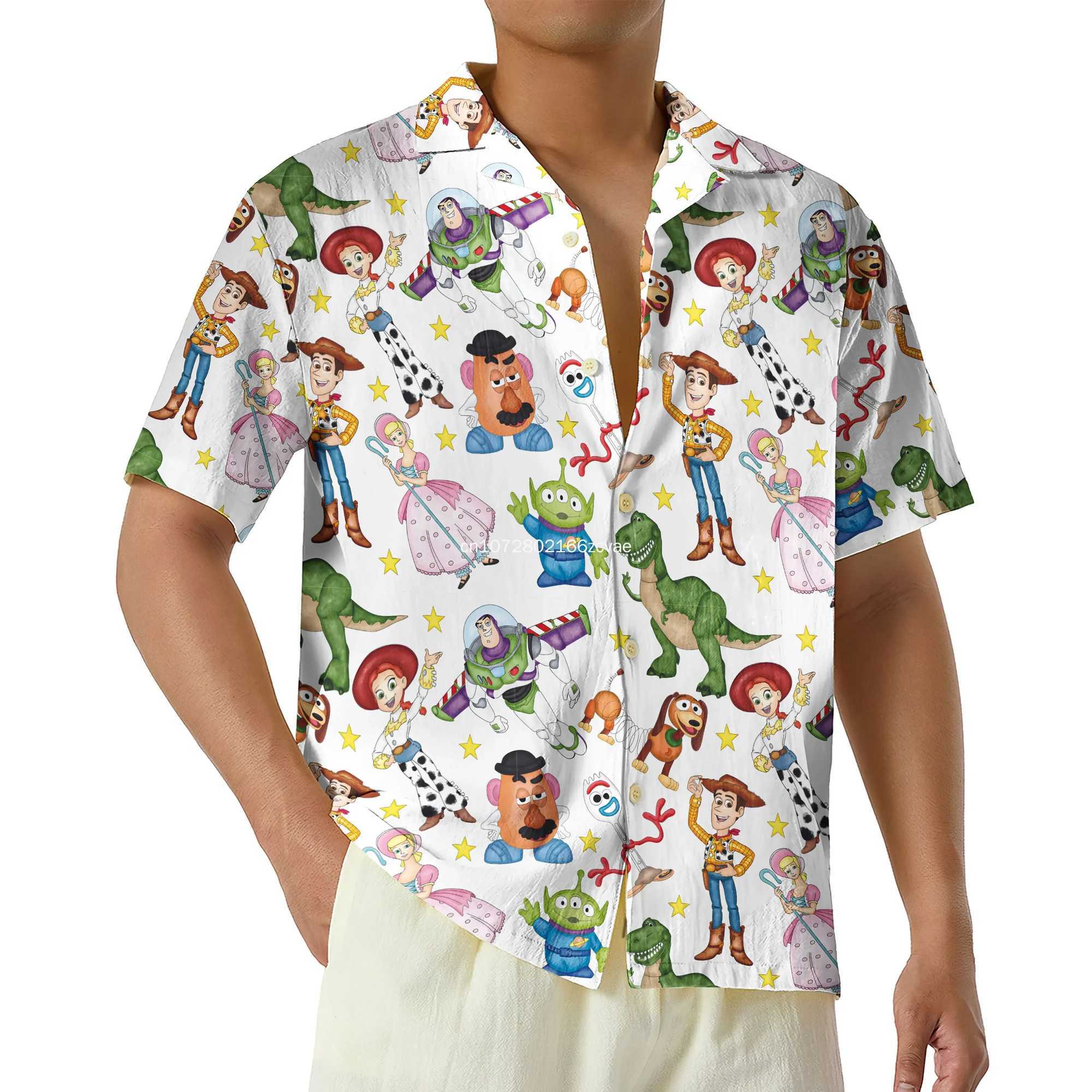 2024 New Buzz Lightyear HAWaiian Shirt Mens Short sLeeved Shirt Movie HAWaiian Shirt Beach Shirt X250410