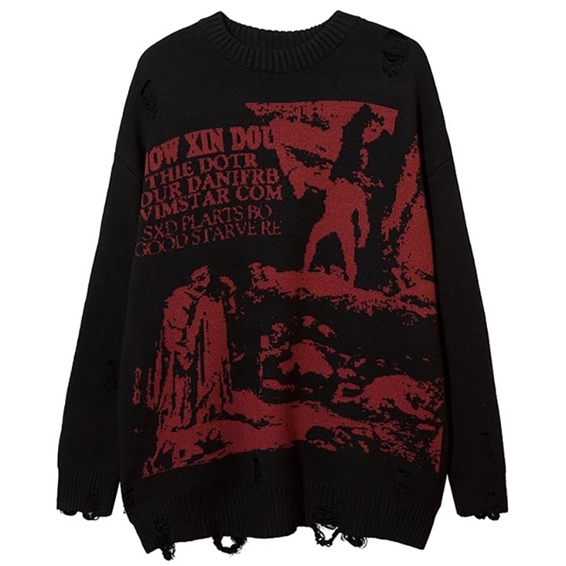 Dark Style Knitwear Sweater Mens Winter Clothes Pullover Jumper Y2k Couple Sweaters Gothic Vintage Streetwear Knit 251023CJ