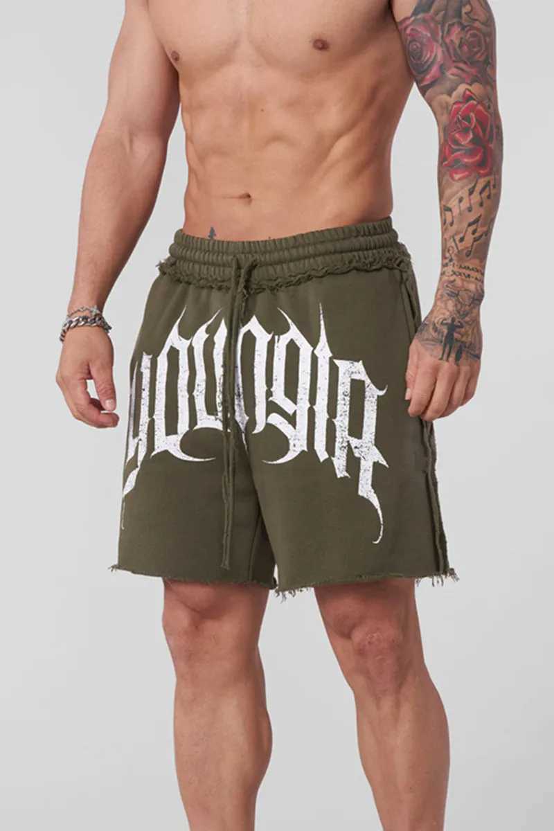 New American fitness shorts for running training summer casual loop five point cotton shorts X250410