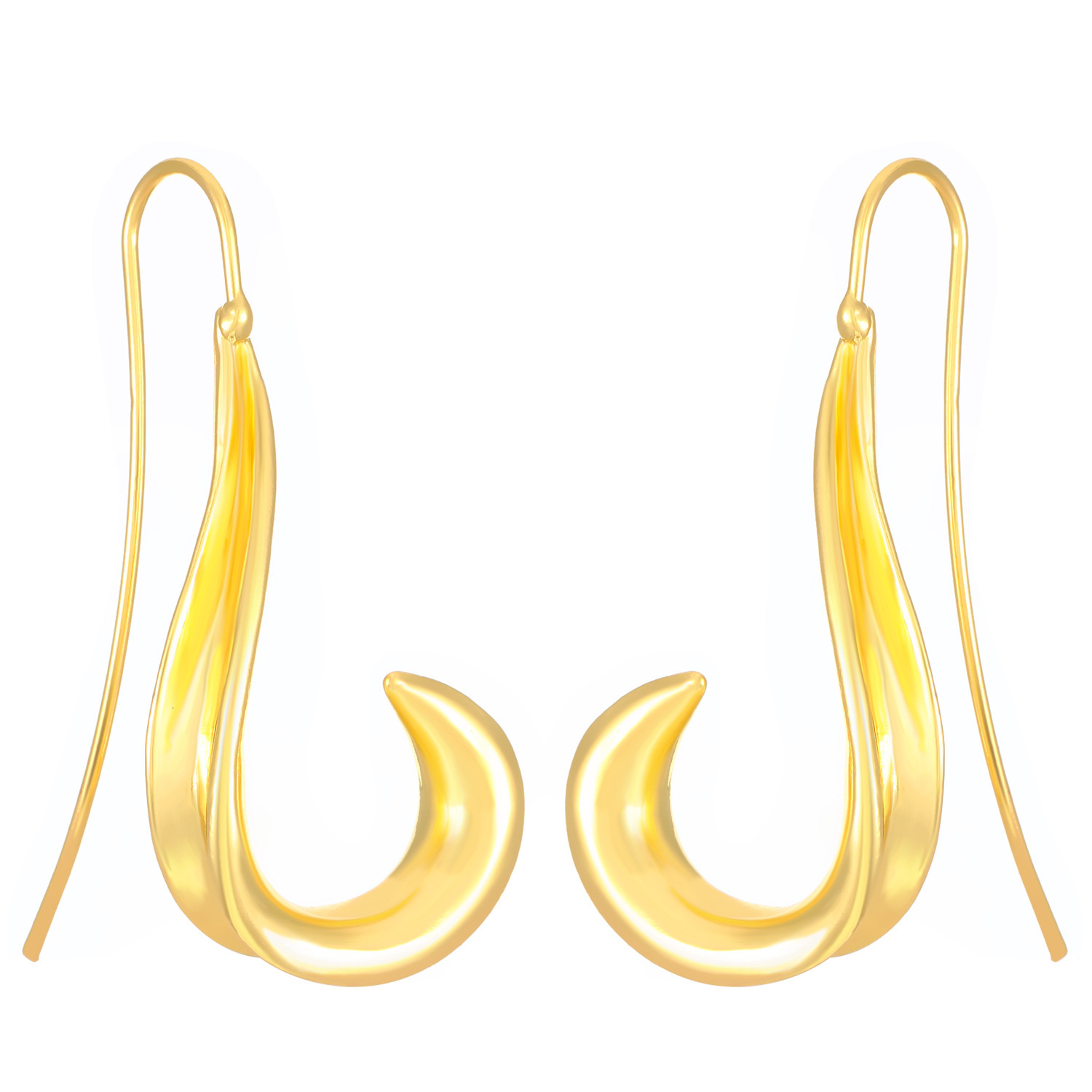Elegant Geometric Hook Earrings for Women, Gold Commuting Earrings, Fashion Trendy Ear Jewelry