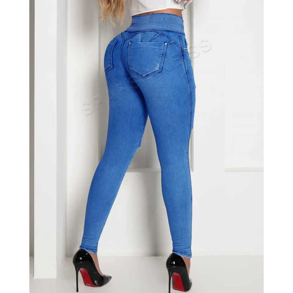 2025 New Skinny Jeans for Women Stretch High Waist Vintage Ripped Pants Slim Fit Shaping Trouser Fashion Denim Pants Plus Size C251110