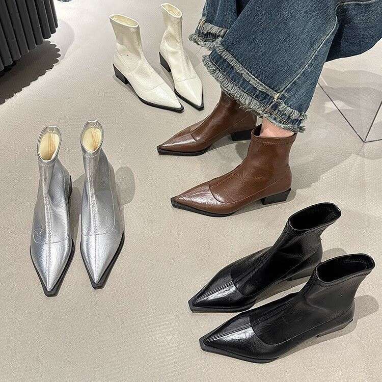 Woman Sandals Sharp Pointed Fashion Short For Women New Autumn Winter Trend Children S Thick And Thin Boots Niche Design Martin Boots