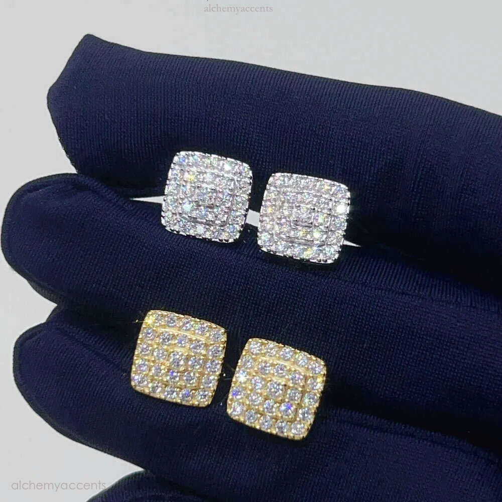 Pass Dia Tester Sterg Sier VVS Classic Gold Plated Ear Studs Moissanite Stud Earring