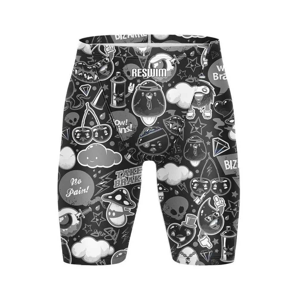 Summer Mens Swimming Jammer Endurance Exercise Training Swimsuit Beach Swimming Trunk 2025 Swimsuit Jammer Tight Surfing ShortsW250410