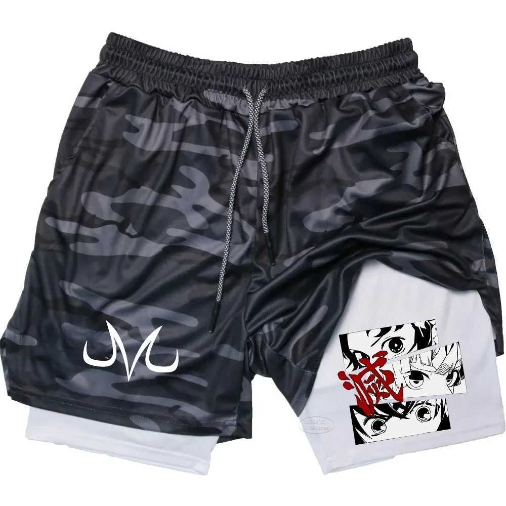 Mens Fitness 2-in-1 Towel Shorts Quick Drying Gym Exercise Summer Running Breathable Double Layer Printed Shorts M-3XL X250410