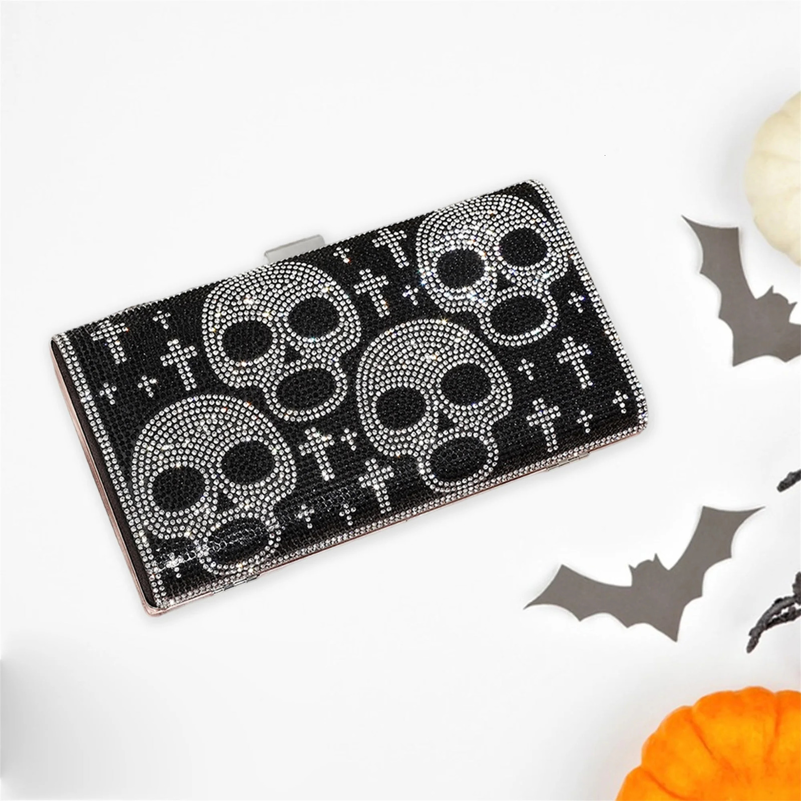 Elegant Crystal Embellished Evening Clutch Bag with Detachable Chain Strap for Prom Wedding Party Night Out Cocktail 251107