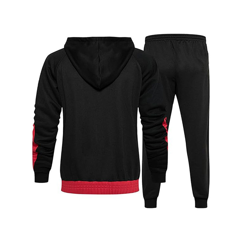 Euro 2024 autumn/winter new versatile mens sports hoodie set with hooded zipper two-piece set