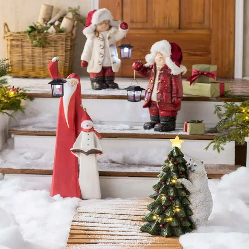 Christmas Childrens Lantern Figurines Christmas Childrens Lantern Sculpture Figurines Christmas Doll Lantern Decorations 251110