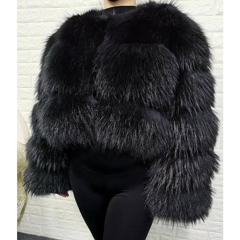 Plus Size Tops Brownfur 2025 Outwear Natural Lacun Real Fur Coat Winter Jacket Women's Clothing - view 4