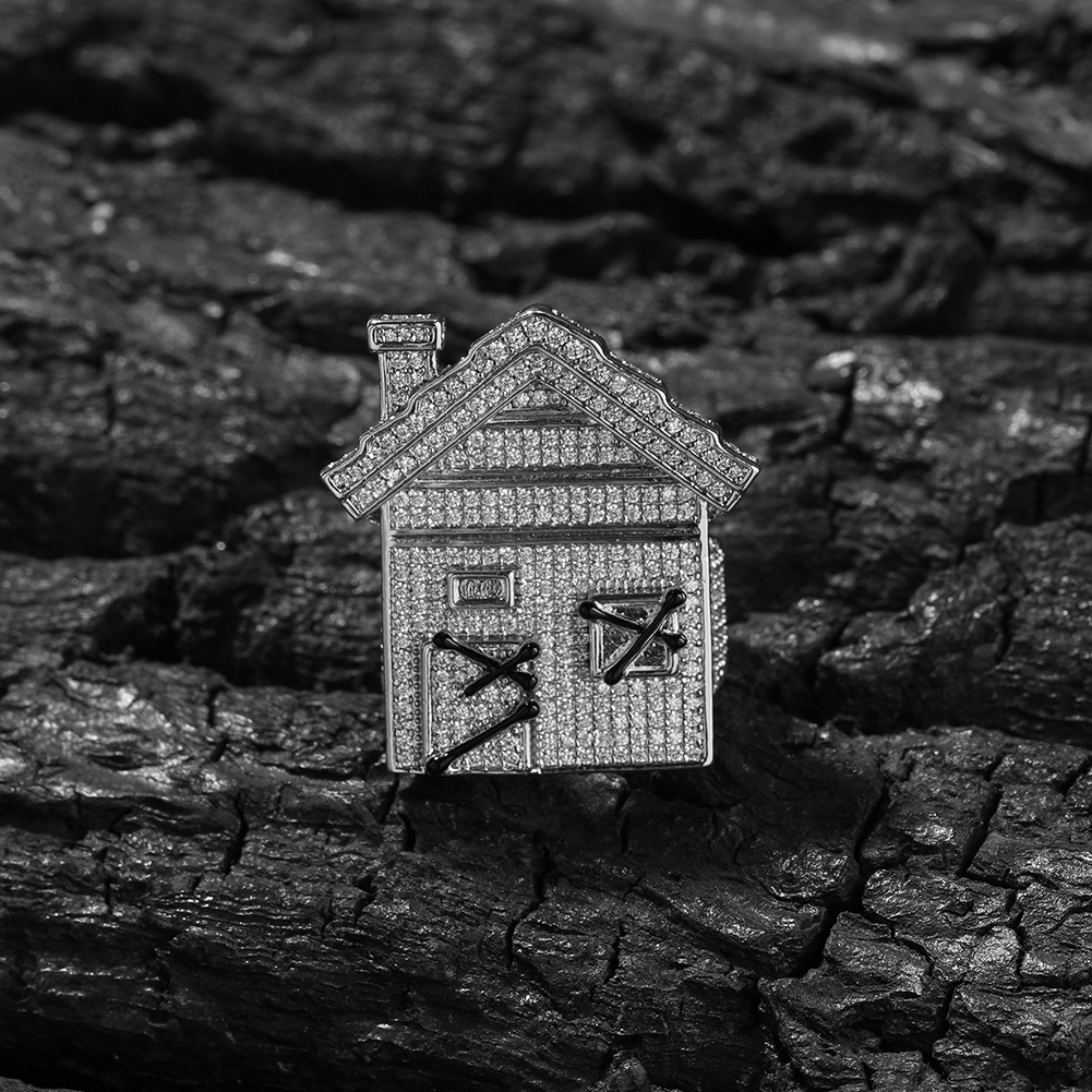 Fine Quality Trendy Niche House Finger Ring For Men Hip Hop 14k Real Gold Plated Full Iced Out Cubic Zirconia Rapper Mens Shiny Punk Rock Rings Bijoux