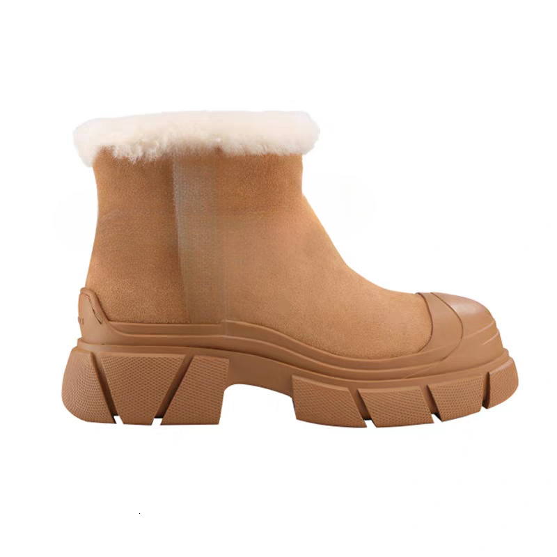 Designer's autumn and winter new thick soled wool lined midsole snow boots, warm cotton women's shoes, designer shoes