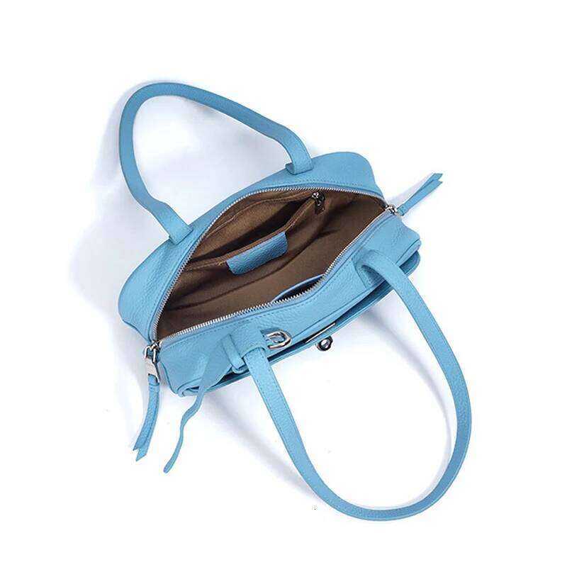 Spring Summer Bright Color Niche Shoulder Bag Minimalist Tote Versatile Commuter Handbag For Women Luxury Genuine Leather Purse St251110