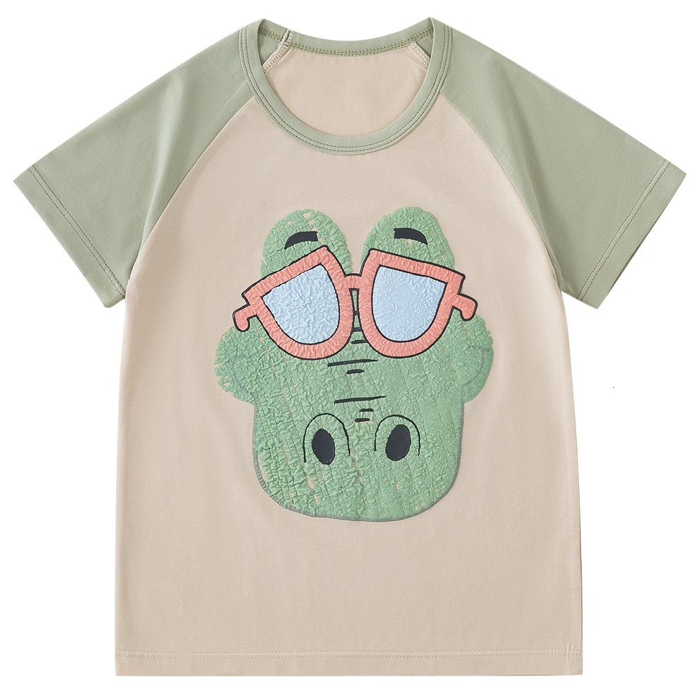 Ddmyshoesvip Boys Pure Cotton Short Sleeved T Shirt Summer New Korean Version Clothing Cartoon Printed Children S Baby Top
