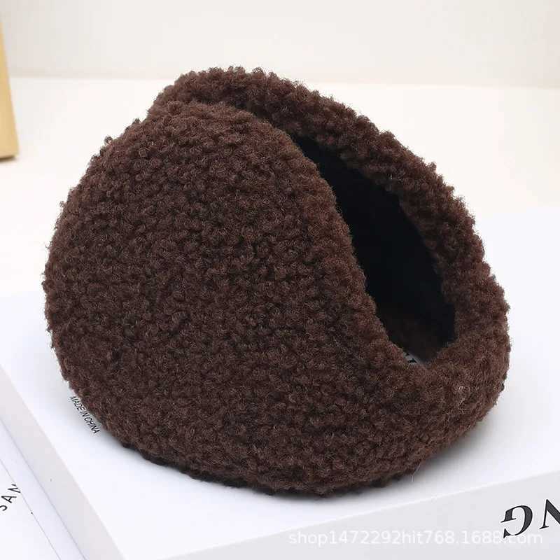 Lamb Wool Teddy Fleece Ear Muffs for Men Women Winter Warm Thick Plush Ear Cover Windproof Cold Protection W251110