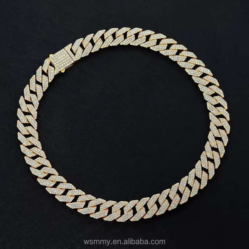 Hip hop Jewelry Men's Gold Design Miami Cuban Chain Buckle Ice Out Bracelet