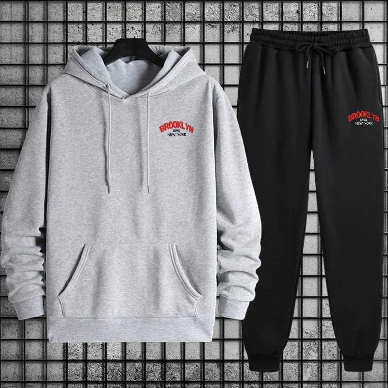 Mens Tracksuit Casual Print Sweatshirt Sportswear Outdoors Sports Jogging Mens Clothing Single Piece Hoodies Pants Autumn Winter W251110
