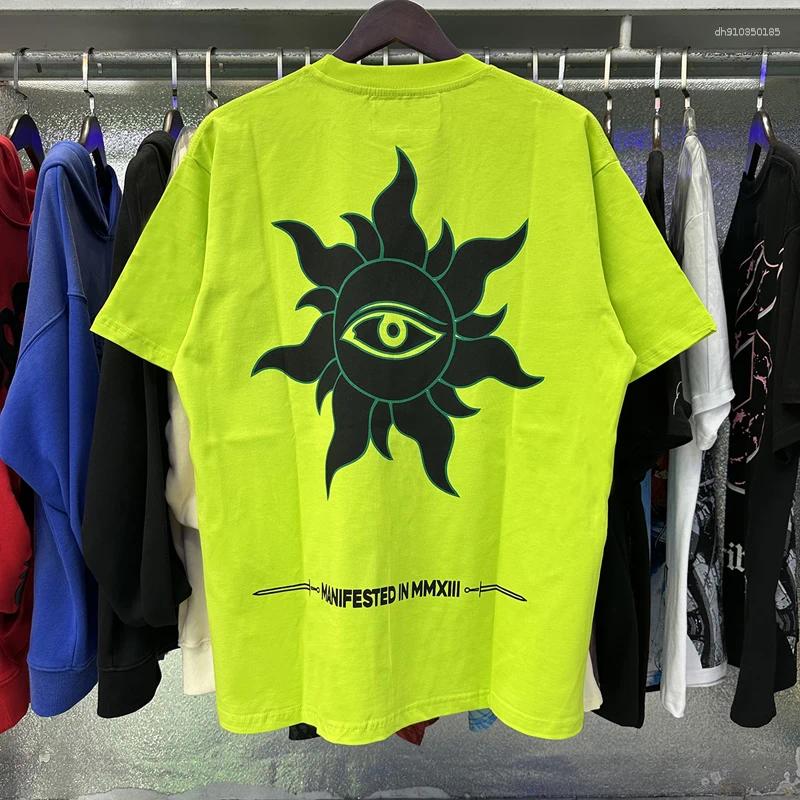 Men's T Shirts 25SS High Quality Real Po T-shirts Men Women Street Fashion Green Short Sleeve Top Tee