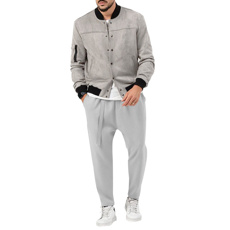 2024 Mens Set Spring and Autumn Fashion Personalized Casual Pants Trendy Jacket Top